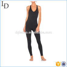 Strappy body one-pieces yoga wear black sexy sport bodycon wear